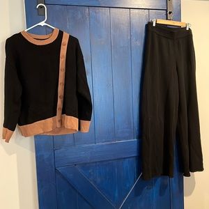 Summersalt Casual Two Tone Loungewear - Top, Pants, and Scarf